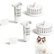 Dogmics Cat Water Fountain Filters Replacement Filters Set 2 Pack CS Composite Filters and 2 Pack PW Plated Filters 2 Pack Pre-Filter Sponges for 3.8L/128oz Automatic Pet Fountain Dog Water Dispense