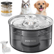 Cat Water Fountain Wastewater Separation 3.8L/128oz Dog Water Fountain Stainless Steel Tray with 2 Filter Sets