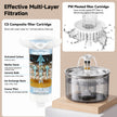 Cat Water Fountain Wastewater Separation 3.8L/128oz Dog Water Fountain Stainless Steel Tray with 2 Filter Sets