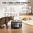 Cat Water Fountain Wastewater Separation 3.8L/128oz Dog Water Fountain Stainless Steel Tray with 2 Filter Sets